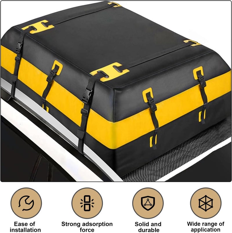 Arwrilt 1 PCS Car Roof Non-Slip Rug Pad, 47" x 39" Roof Cargo Bag Protective Mat, PVC Car Roof Storage Bag Protective Mat, Roof Rack Accessory, for Most Vehicles (Black) - Image 4